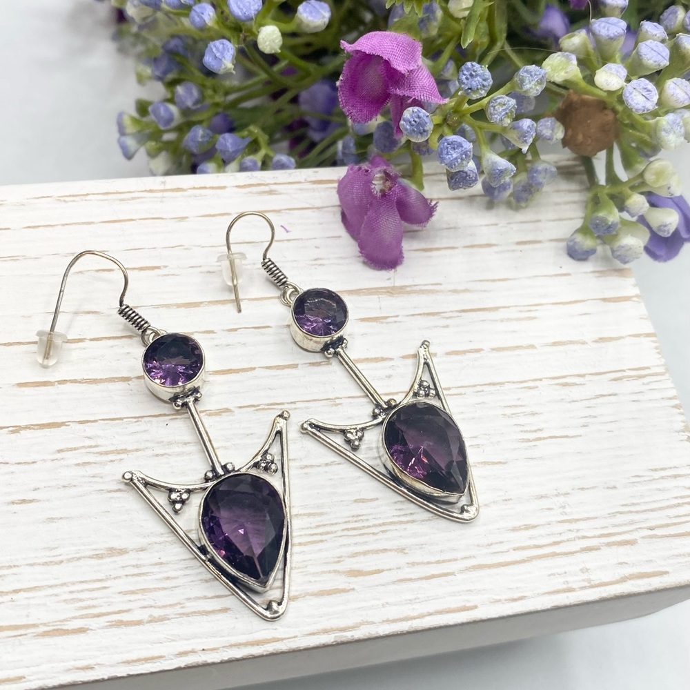 Amethyst & Sterling Silver Earrings